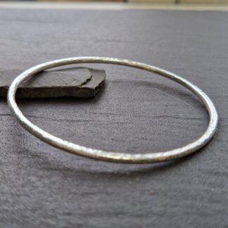 sterling silver handmade hammered hallmarked stacking bangle