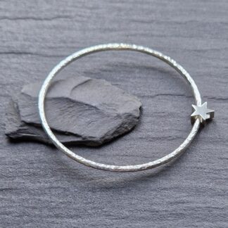 sterling silver star charm bangle handmade hallmarked