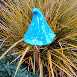 Turquoise Ceramic Mushroom