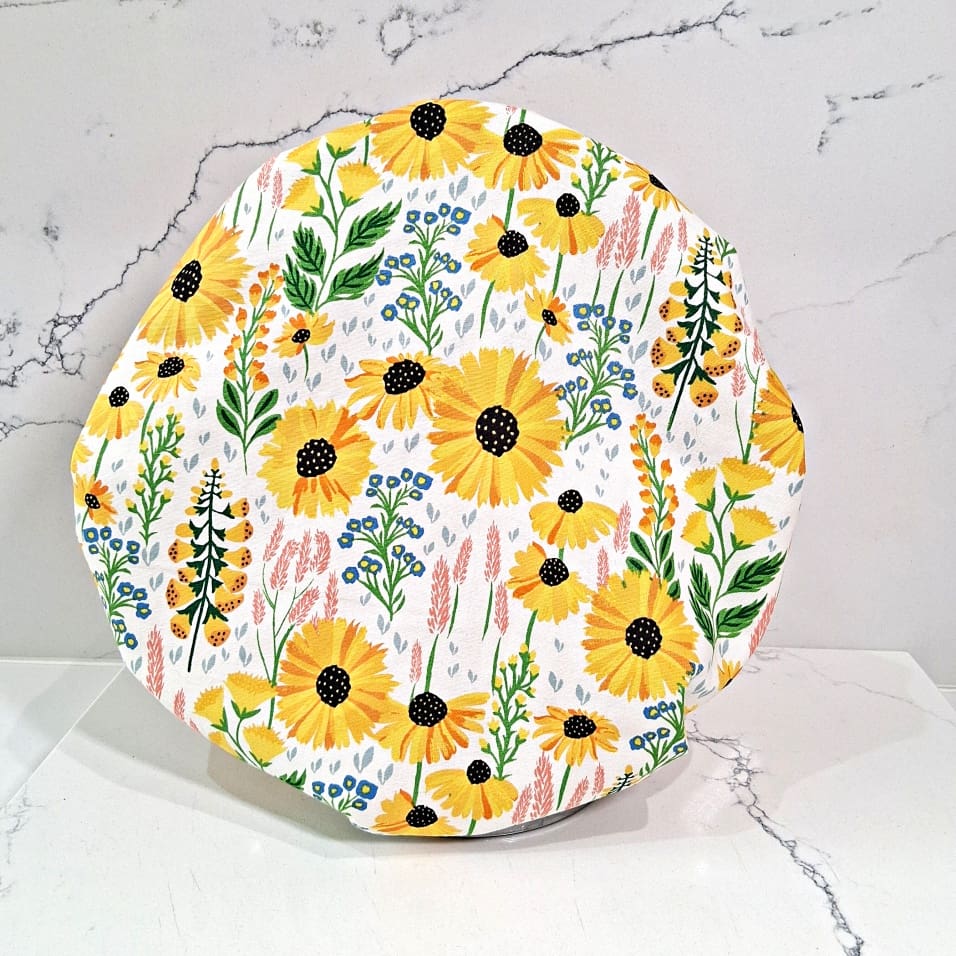 Yellow Floral Luxury Shower Cap - Image 2