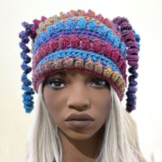 crochet beanie hat with tassels