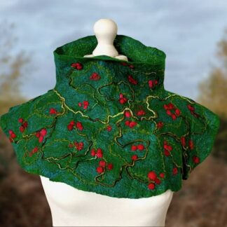 christmas-berries-cowl-poncho-handmade-felt-neckwarmer-marian-may-textile-art