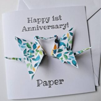 handmade-1st-paper-wedding-anniversary-card-with-origami-cranes