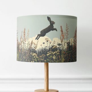 Hare Jumping Lampshade - Modern Countryside Lightshade