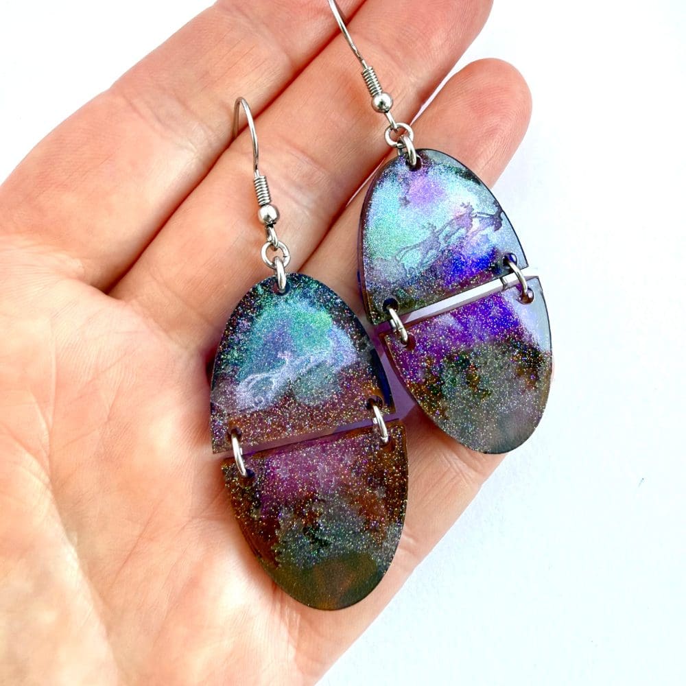 Northern Lights Santa Sleigh Earrings - Image 5