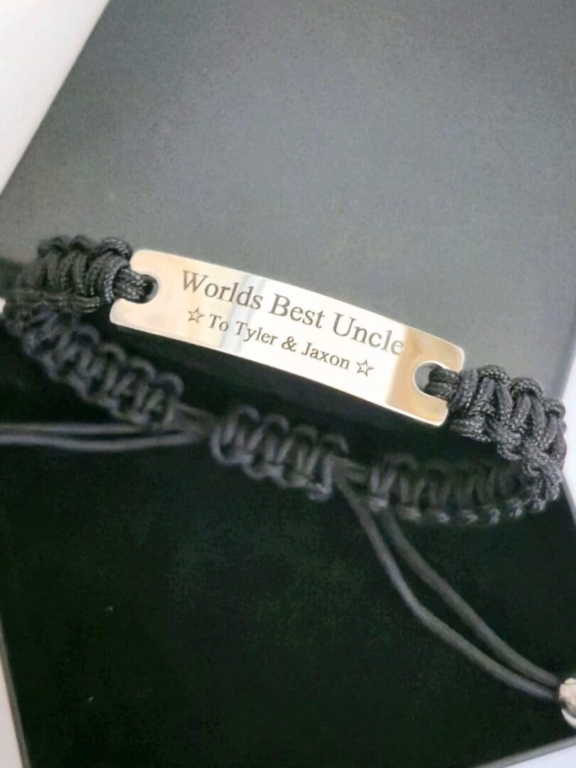 Personalised Mens Adjustable Bracelet| Stainless Steel Plate| Custom Engraved Wristband| Gift for Him| Personalised Jewelery| Christmas gift