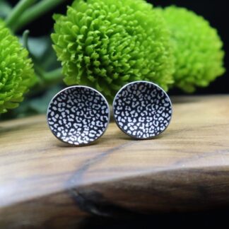 Leopard print anodised aluminium stud earrings