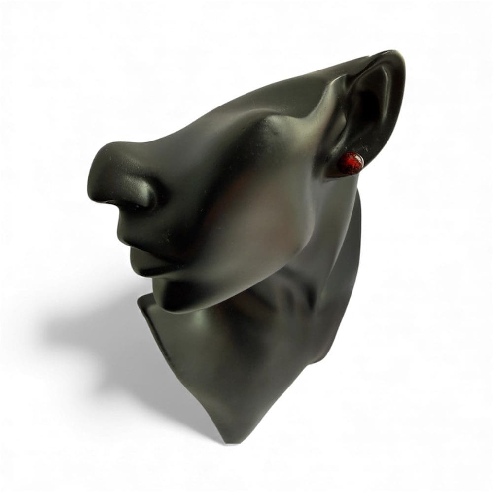 Molten Ember Resin Stud Earrings- hypoallergenic jewellery - Image 4