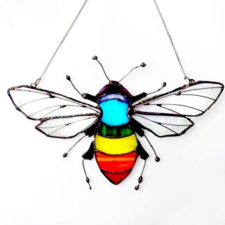 Stained Glass Rainbow Queen Bee FREE POSTAGE