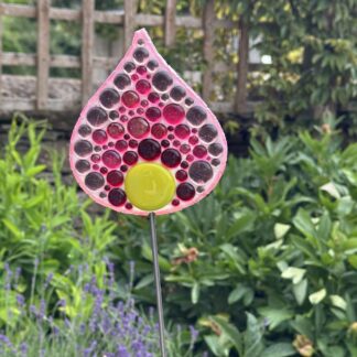 pink peonie garden stake