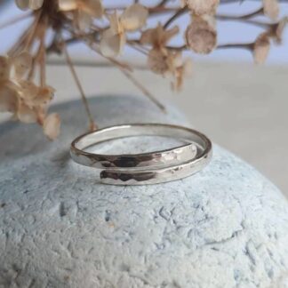 Recycled 925 sterling silver wrap around ring, handmade by The Tiny Tree Frog Jewellery