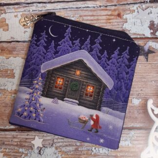 santa and christmas chalet coin purse