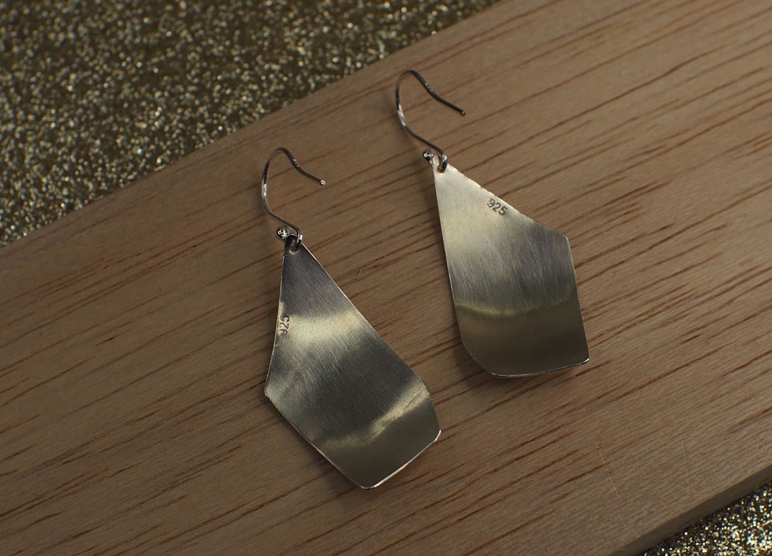 silver dangle earrings back