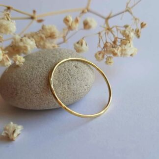 Ultra thin hammered brass stacker ring, handmade by The Tiny Tree Frog Jewellery