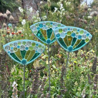 stained glass flower stakes