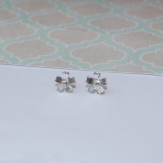 Sterling silver flower stud earrings