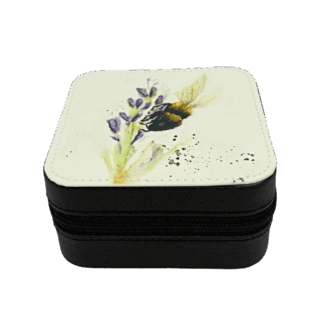 Bee Art Gift Jewellery Box ideal for Travelling - Bumble (Single Bee)
