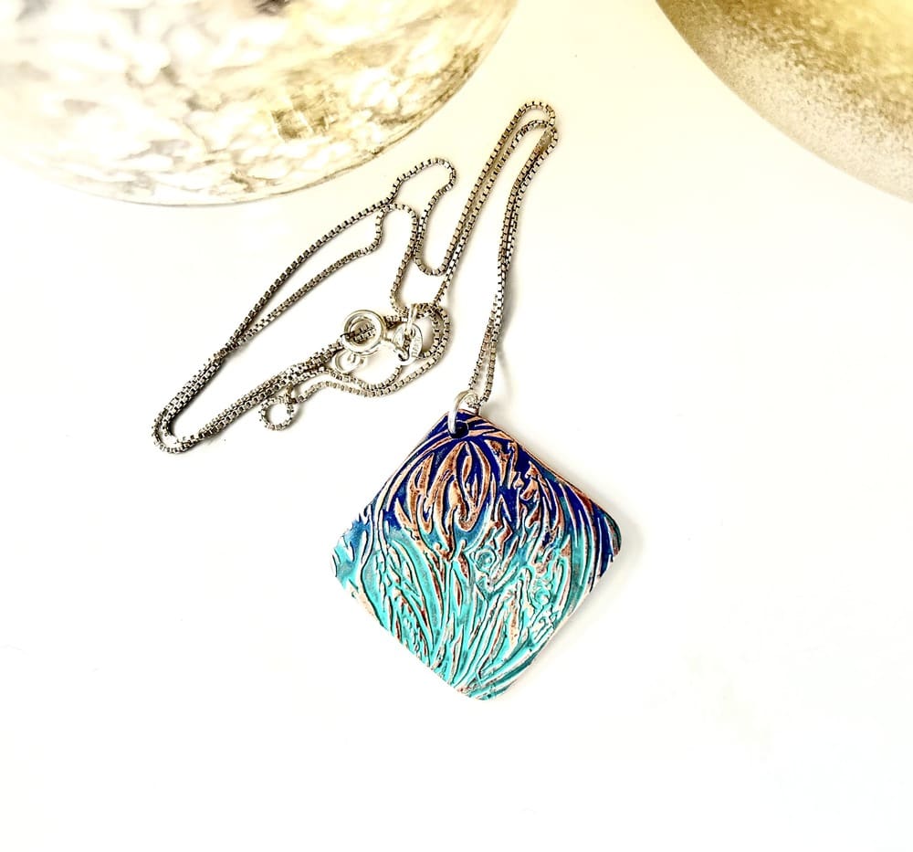 Handcrafted Copper Painted Pendant Necklace - Image 3