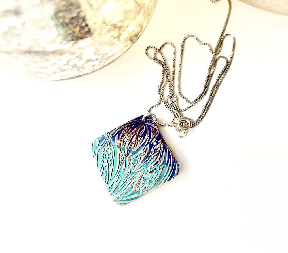 Handcrafted Copper Painted Pendant Necklace - Image 4