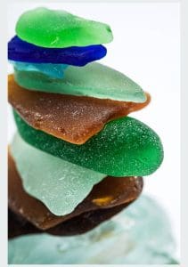 Sea glass stacked up