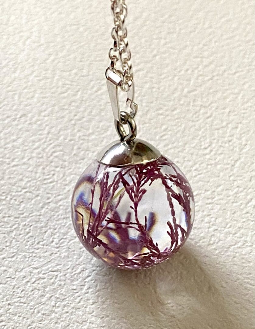 Pink Seaweed pendant - from Shetland - Image 5