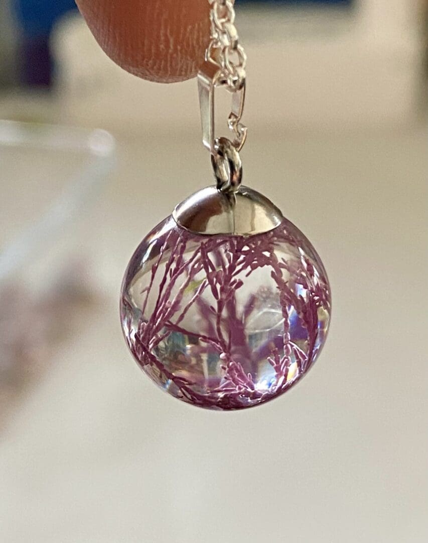 Pink Seaweed pendant - from Shetland - Image 6
