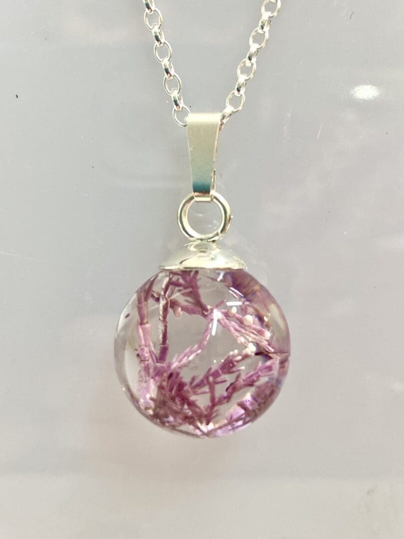 Pink Seaweed pendant - from Shetland - Image 7
