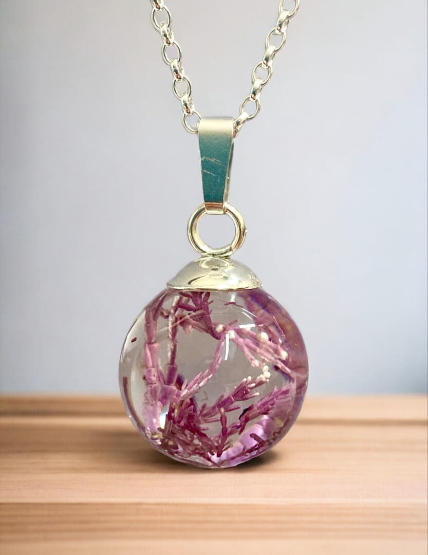 Pink Seaweed pendant - from Shetland - Image 8