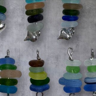 Sea glass stack earrings from Shetland.