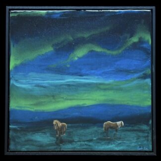 Aurora watchers, Shetland art