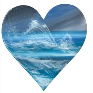 Heart seascape painting-resin artwork.