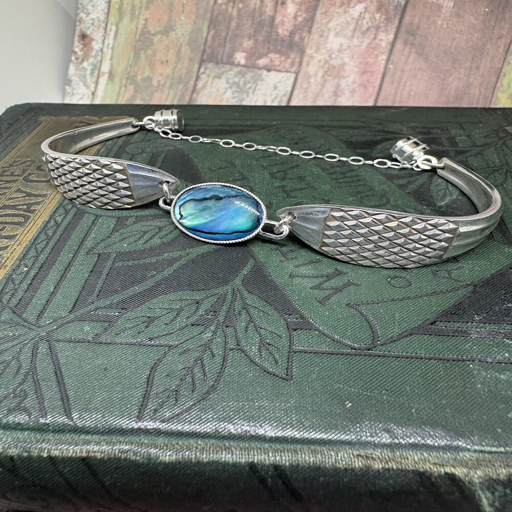 Fruit spoon handle bracelet with Paua shell - Image 2
