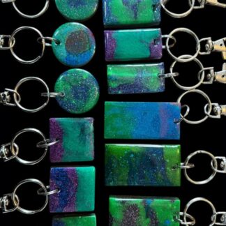 Aurora Keyring, glow in the dark from Shetland Isles, Mirrie Dancers
