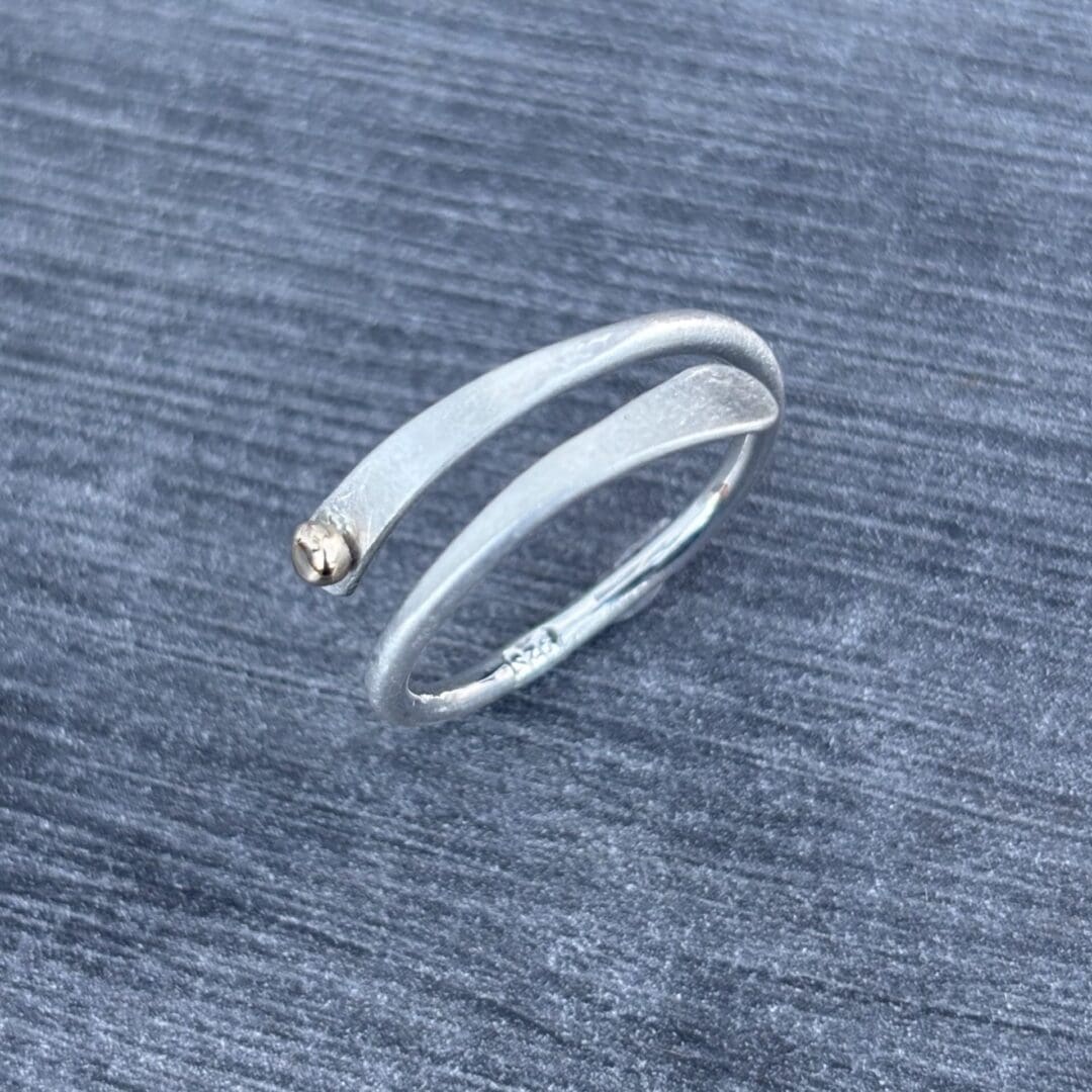 Wrap over Silver and Gold Ring - Image 7