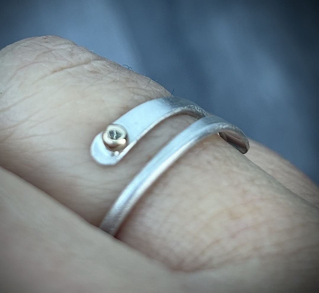 Wrap over Silver and Gold Ring - Image 5