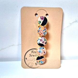 Multi-coloured recycled silk kimono hair barrette