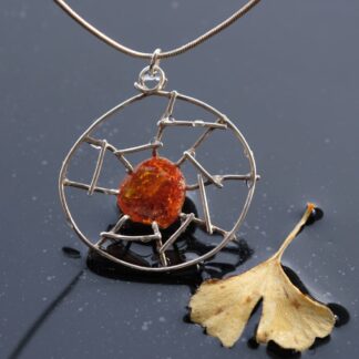Amber Circle Lace pendant