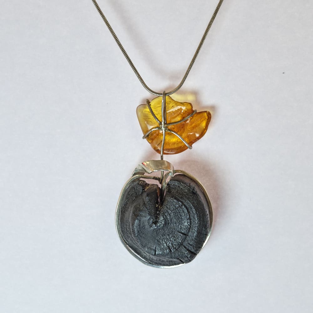 Amber Flower Eucalyptus pendant - Image 3