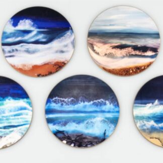 Coasters from seascape art.