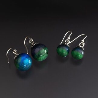 Aurora Borealis ball earrings.