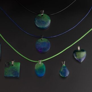 Aurora borealis pendants.