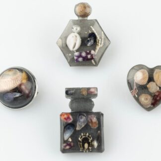 black beach brooches from Shetland.