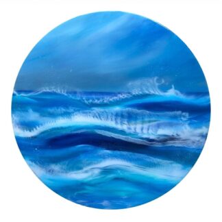 Large circle seascape resin artwork- original