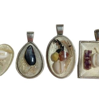 White beach pendants.