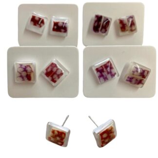 Beach studs, sea urchin shell - silver.