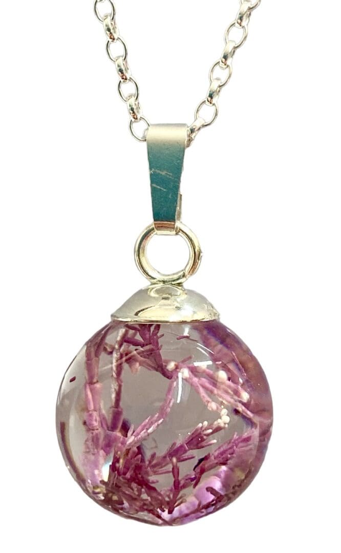 Pink Seaweed pendant - from Shetland