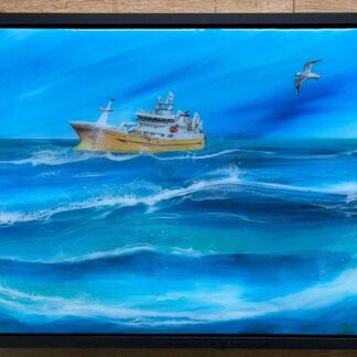 The Charisma fishing boat-seascape resin artwork- original