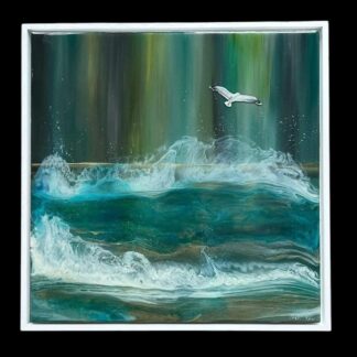 Northern lights seascape, Shetland.