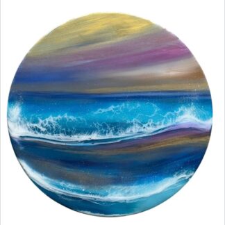 Summer sunset seascape resin artwork- original