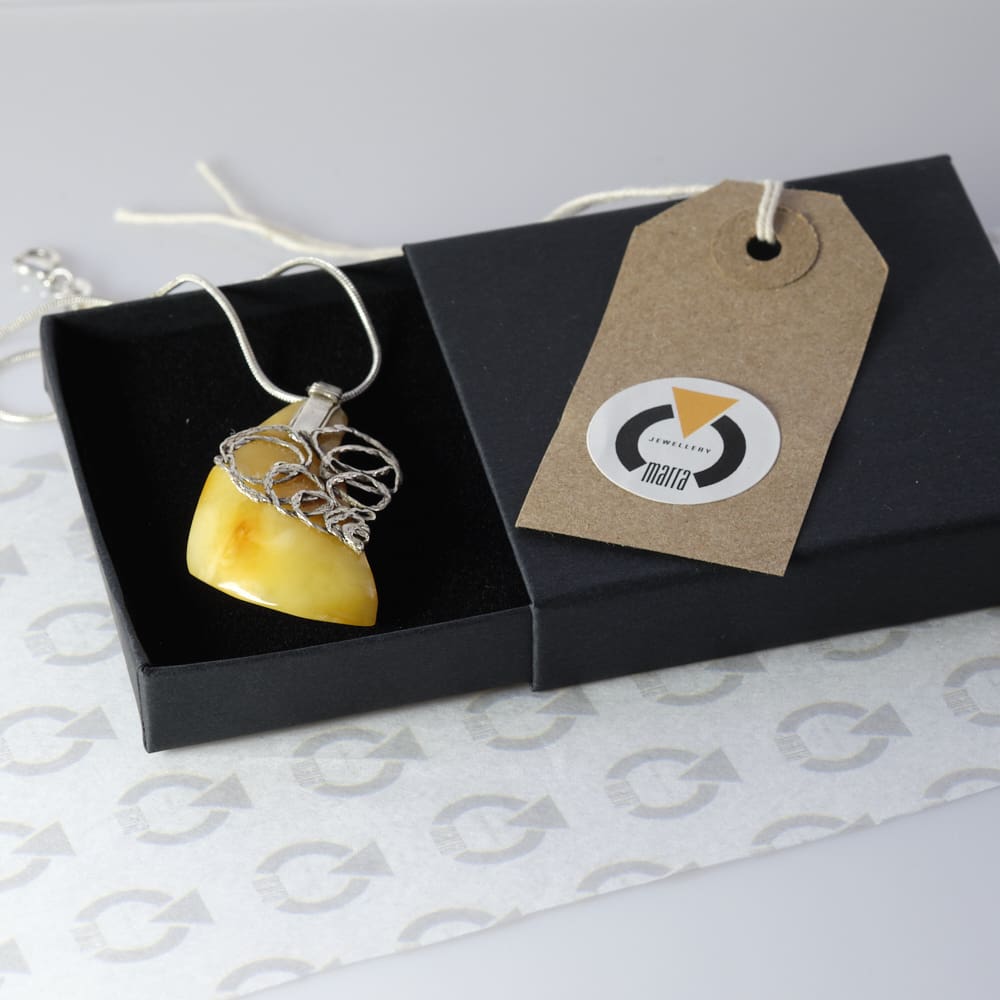 Silver Lace Amber pendant - Image 8